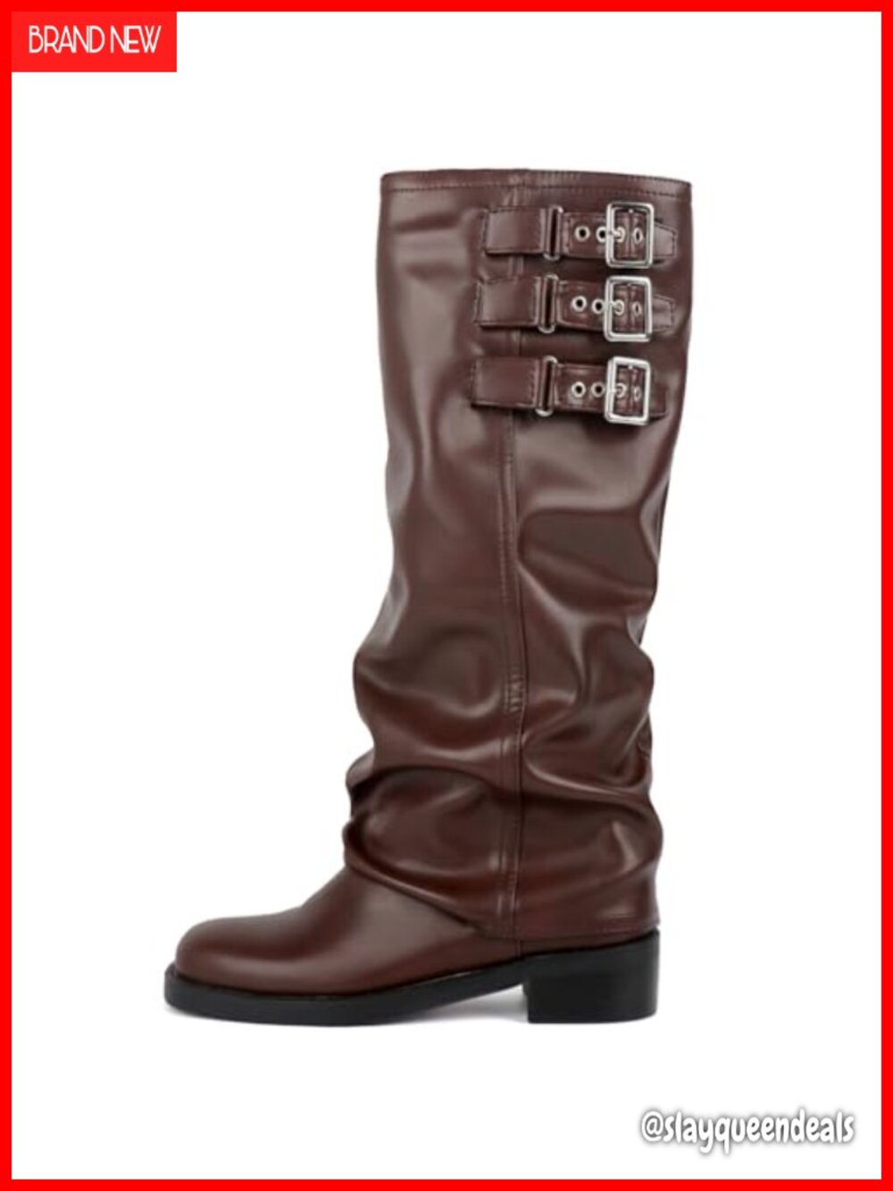 Fold Over Knee High Boots for Women Chunky Platform Slouch Boots